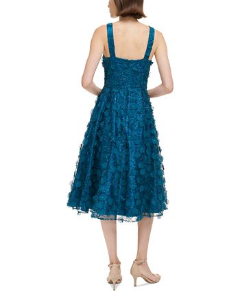 Eliza j mesh online fit & flare dress