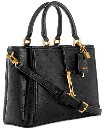 Guess James Logo Mini Satchel Bag - Black Logo