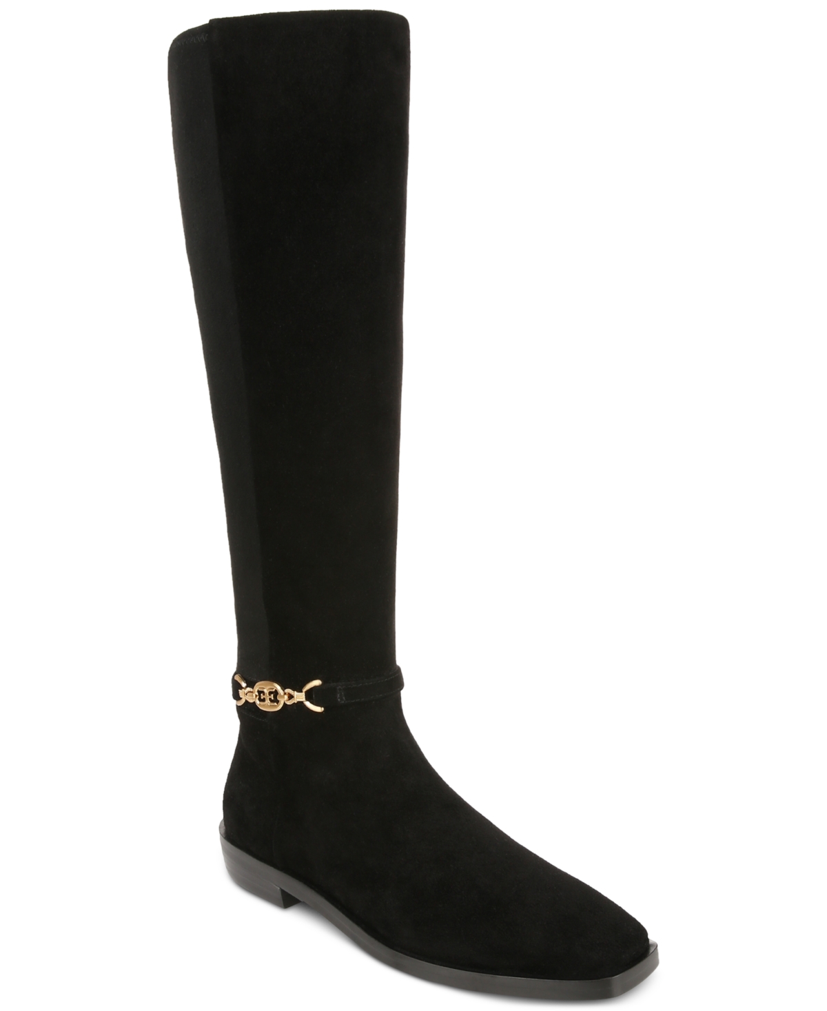 Shop Sam Edelman Women's Clive Buckled Riding Boots In Black Suede