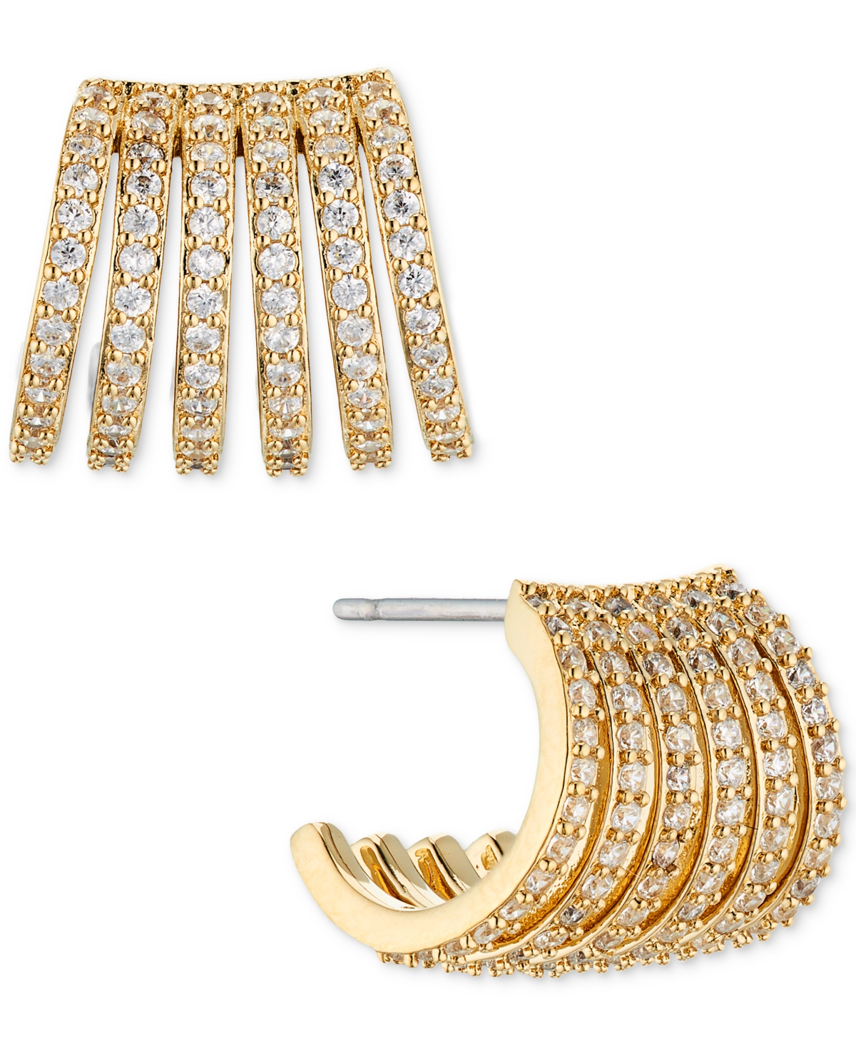 Ava Nadri Cubic Zirconia Cage Earrings In Gold