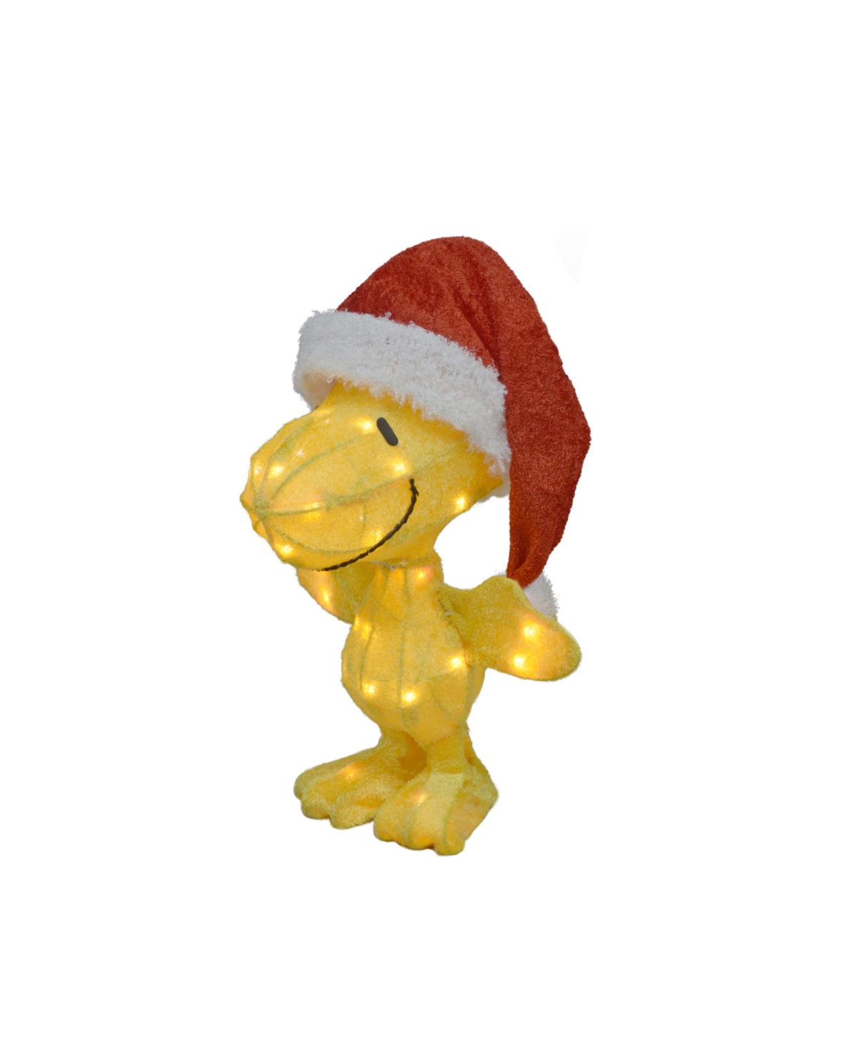 18" Lighted Woodstock in Santa Hat Outdoor Christmas Yard Decoration - Yellow