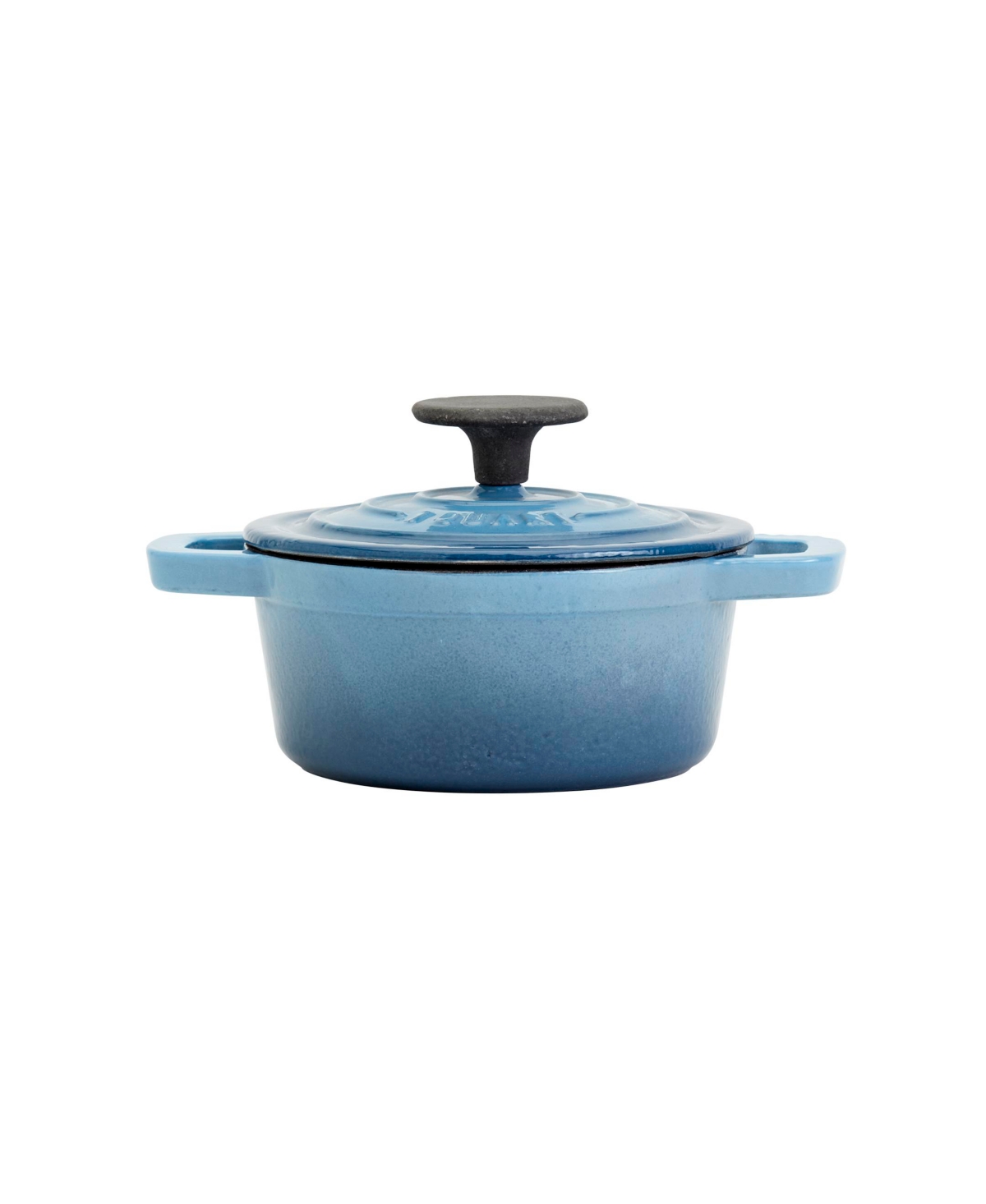 Smith And Clark Cast Iron 1 Piece Quart Round Enamel Dutch Oven In Blue