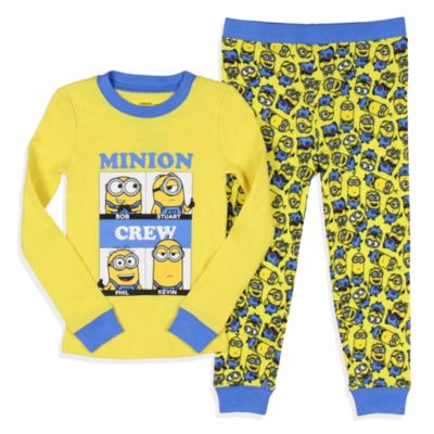 Toddler Boys Minions Crew Bob Stuart Phil Kevin Sleep 2PC Tight Fit Pajama Set