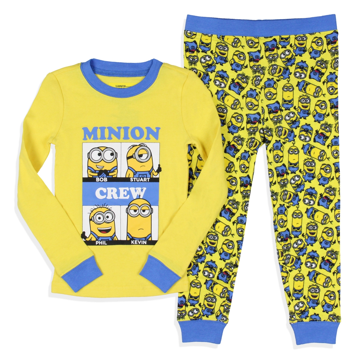 Despicable Me Toddler Boys Minions Crew Bob Stuart Phil Kevin Sleep Pajama Set