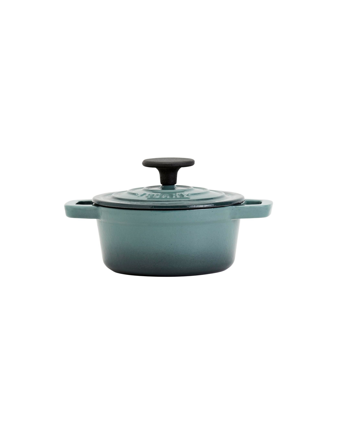 Smith And Clark Cast Iron 1 Piece Quart Round Enamel Dutch Oven In Teal