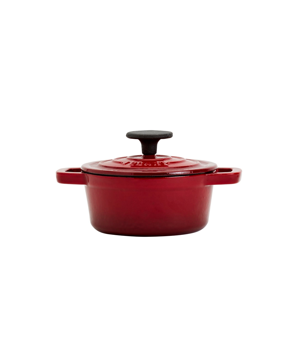 Smith And Clark Cast Iron 1 Piece Quart Round Enamel Dutch Oven In Red