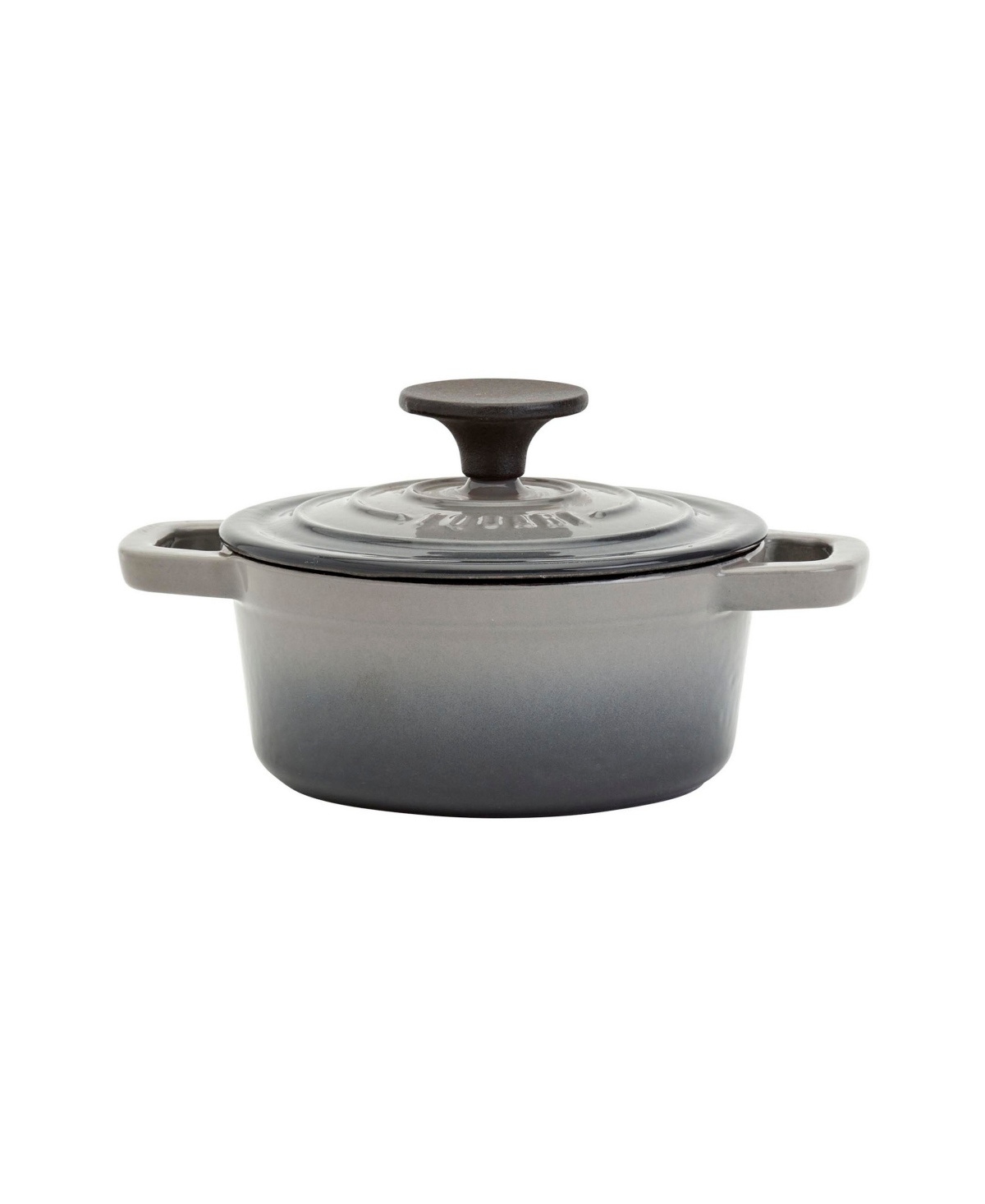 Smith And Clark Cast Iron 1 Piece Quart Round Enamel Dutch Oven In Gray