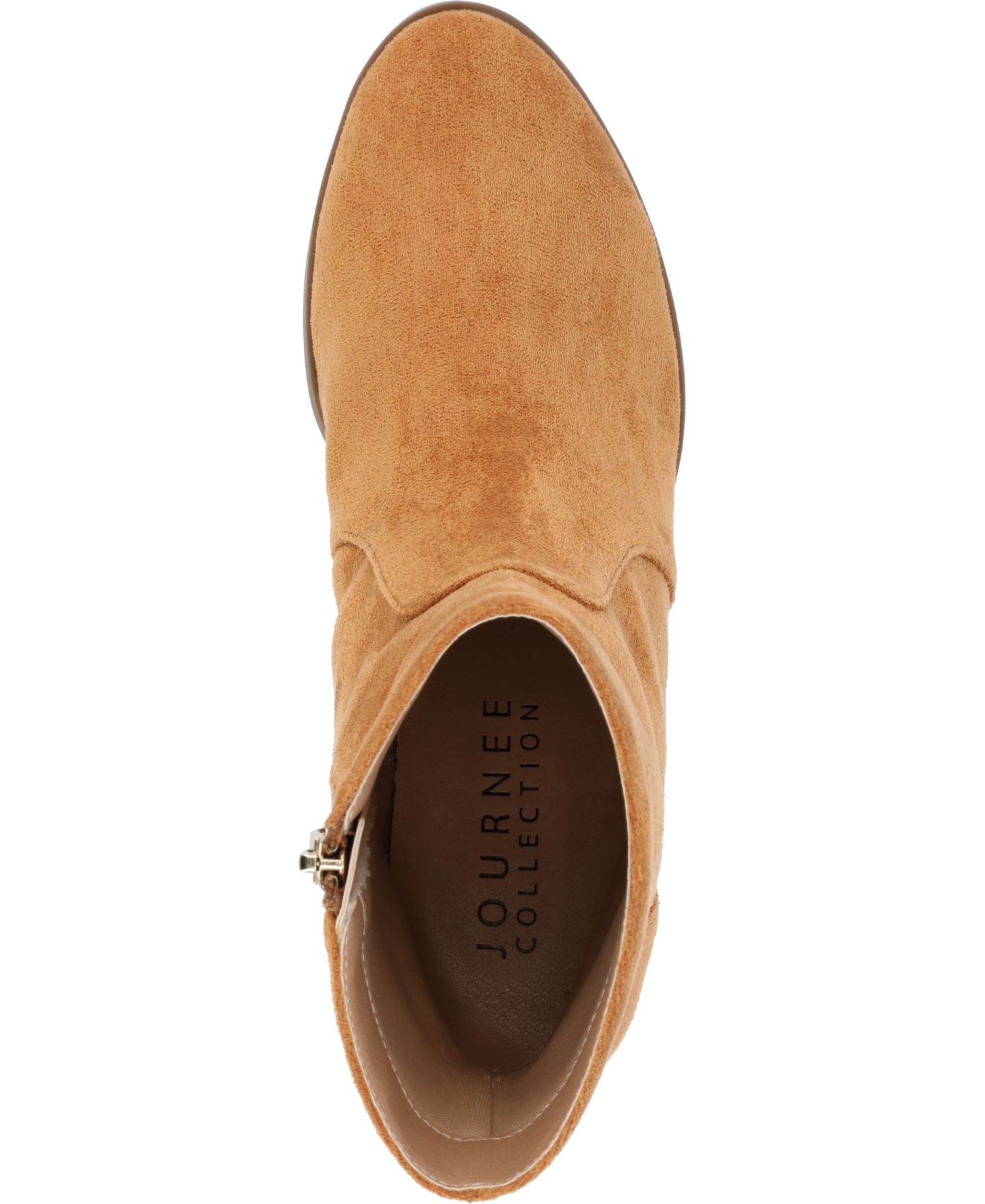 Женские ботинки Journee Collection Hayven Block Heel Almond Toe Booties, цвет: Коньячный — фото 4