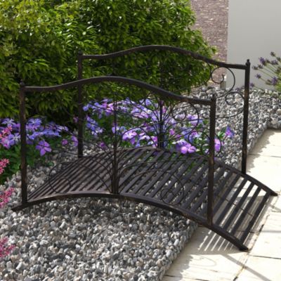 4  Arched Outdoor Metal Decorative Fish Pond Garden Backyard Bridge
