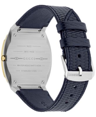 Gucci Women's Swiss 25H Blue Leather Strap Watch 34mm