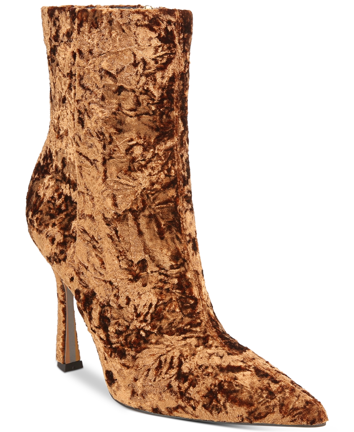 Shop Sam Edelman Women's Ella Pointed-toe Dress Booties In Copper Bronze Velvet
