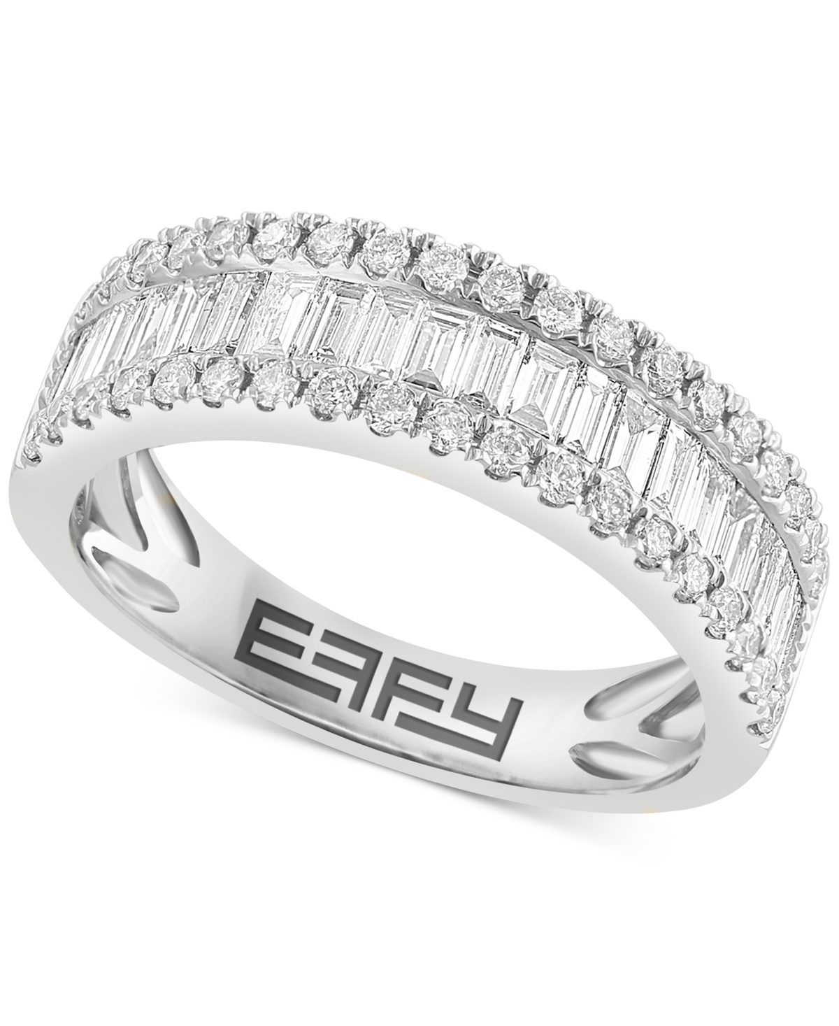 Effy Collection Effy Diamond Baguette & Round Band (7/8 Ct. T.w.) In 14k White Gold (also Available In 14k Gold)