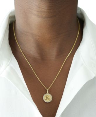 Diamond Zodiac Reversible Pendant Necklace (1/10 ct. t.w.) in Gold Vermeil, Exclusively at Macy's