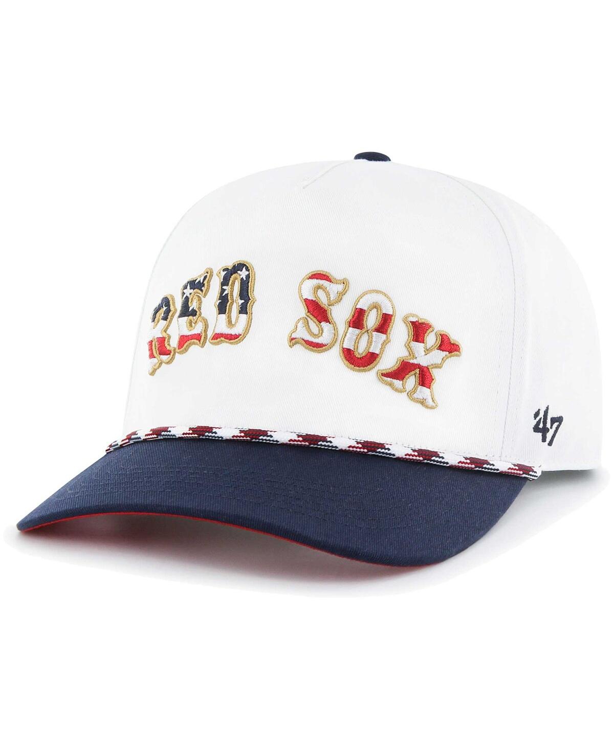 47 Brand Men's ' White Boston Red Sox Flag Script Hitch Snapback Hat