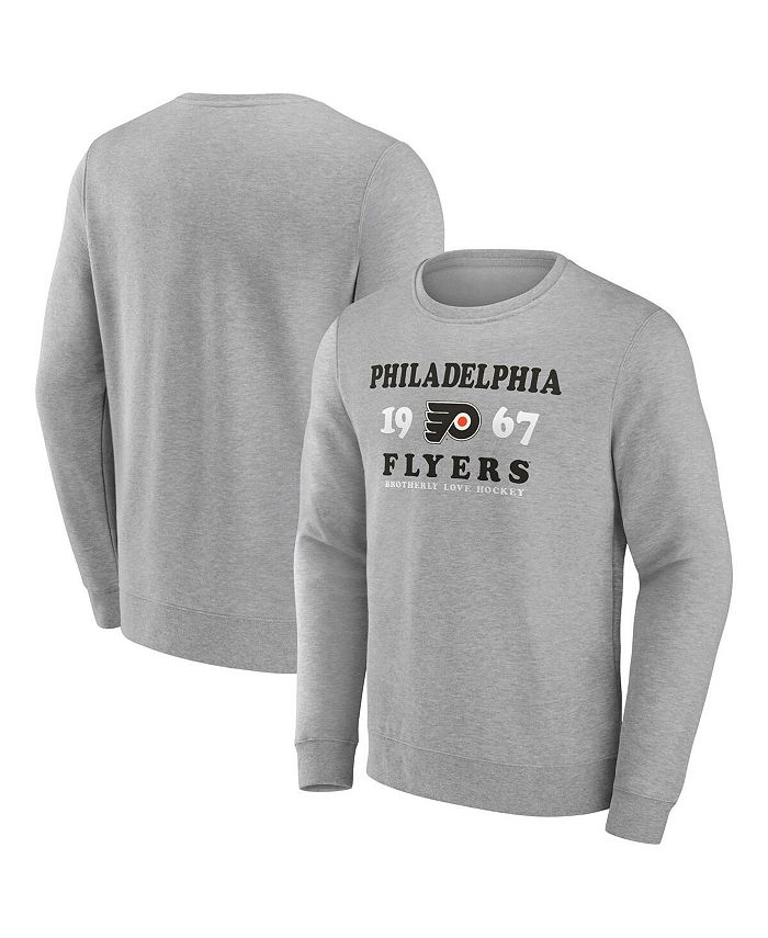 Men's Branded Heather Charcoal Philadelphia Flyers Fierce Competitor  Pullover Sweatshirt