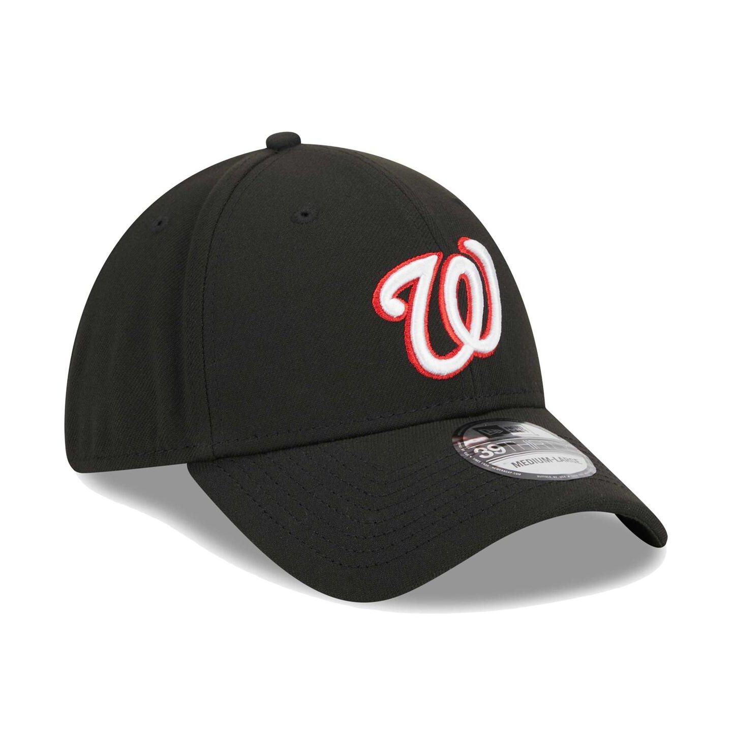 Мужская кепка New Era Black Washington Nationals Logo 39THIRTY Flex Hat — фото 4