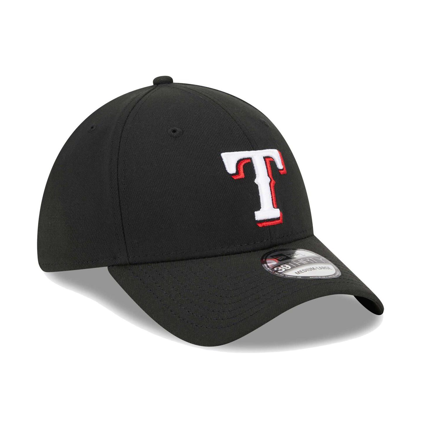 Мужская кепка New Era Black Texas Rangers Logo 39THIRTY Flex Hat — фото 4