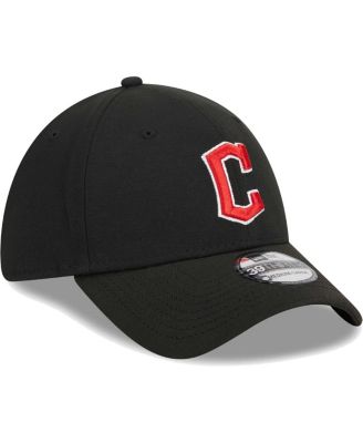 Men's Black Cleveland Guardians Logo 39THIRTY Flex Hat