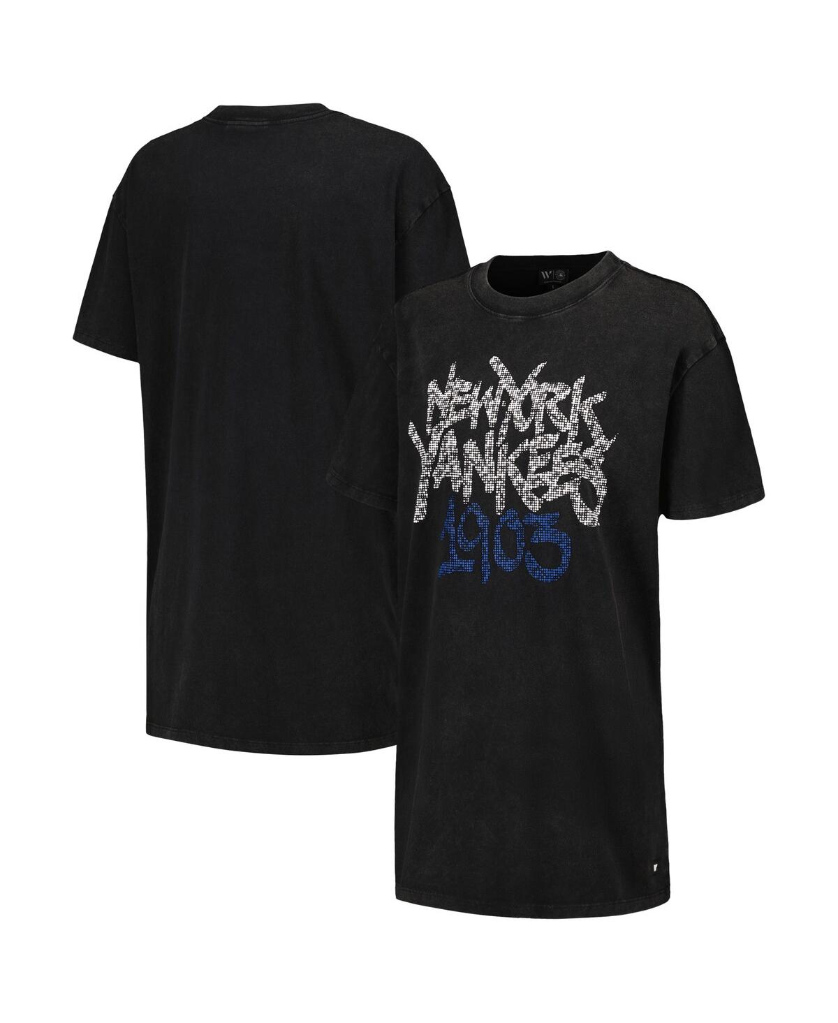 New York Yankees Graphic Black T Shirt Dress