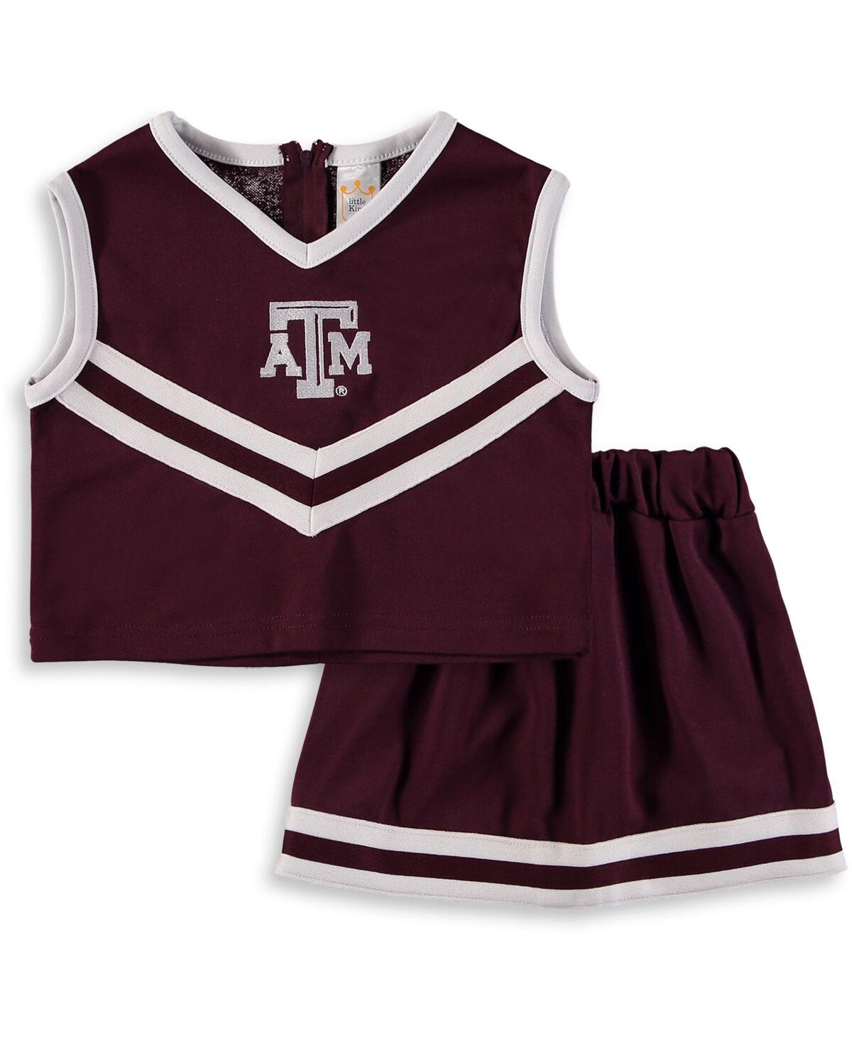 Shop Little King Apparel Toddler Girls Maroon Texas A&m Aggies Two-piece Cheer Set
