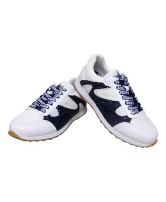 Women's White Dallas Cowboys Glitter Sneakers