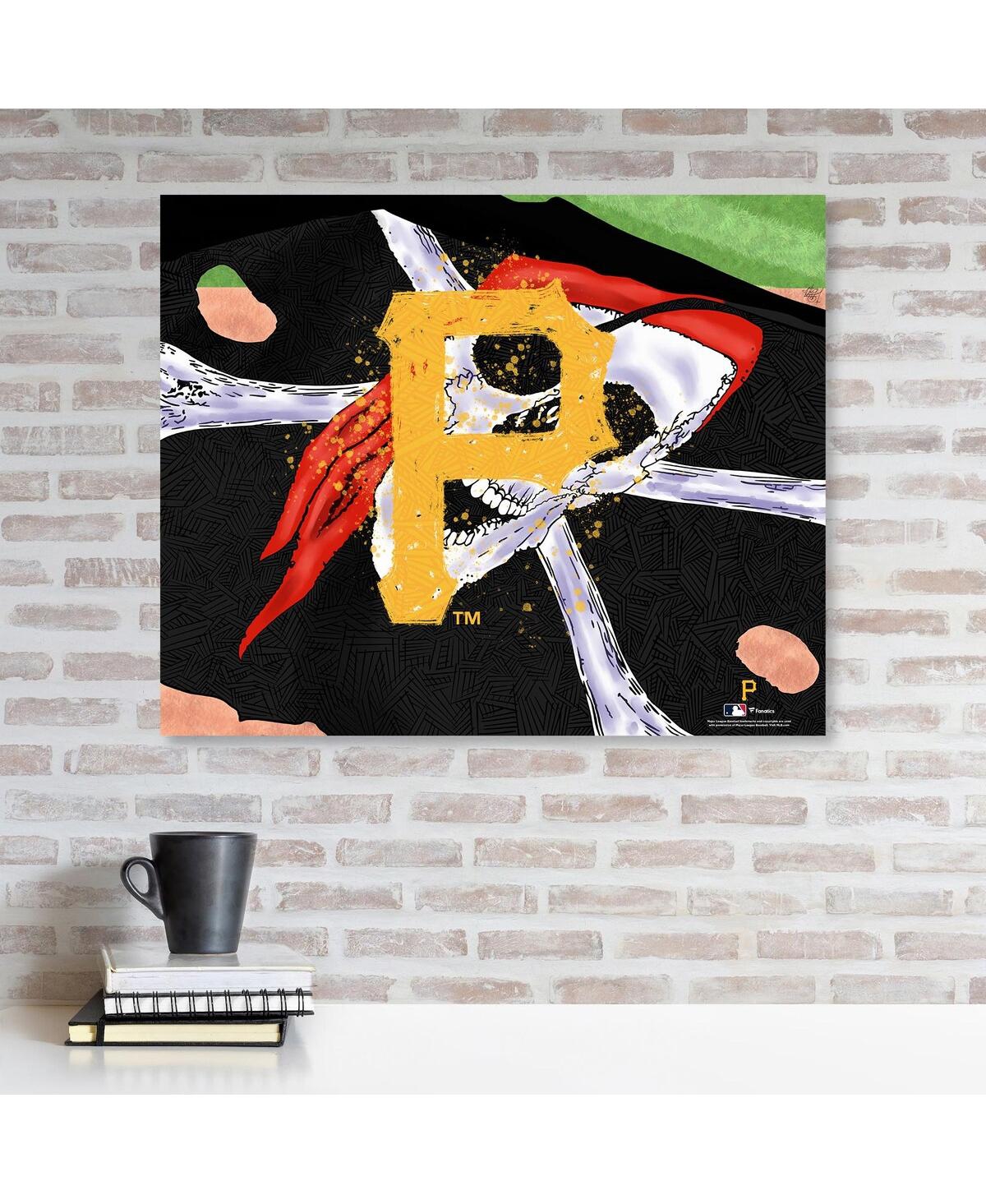 Pittsburgh Pirates Stretched 20" x 24" Canvas Giclee Print - Designed by Artist Maz Adams - Multi