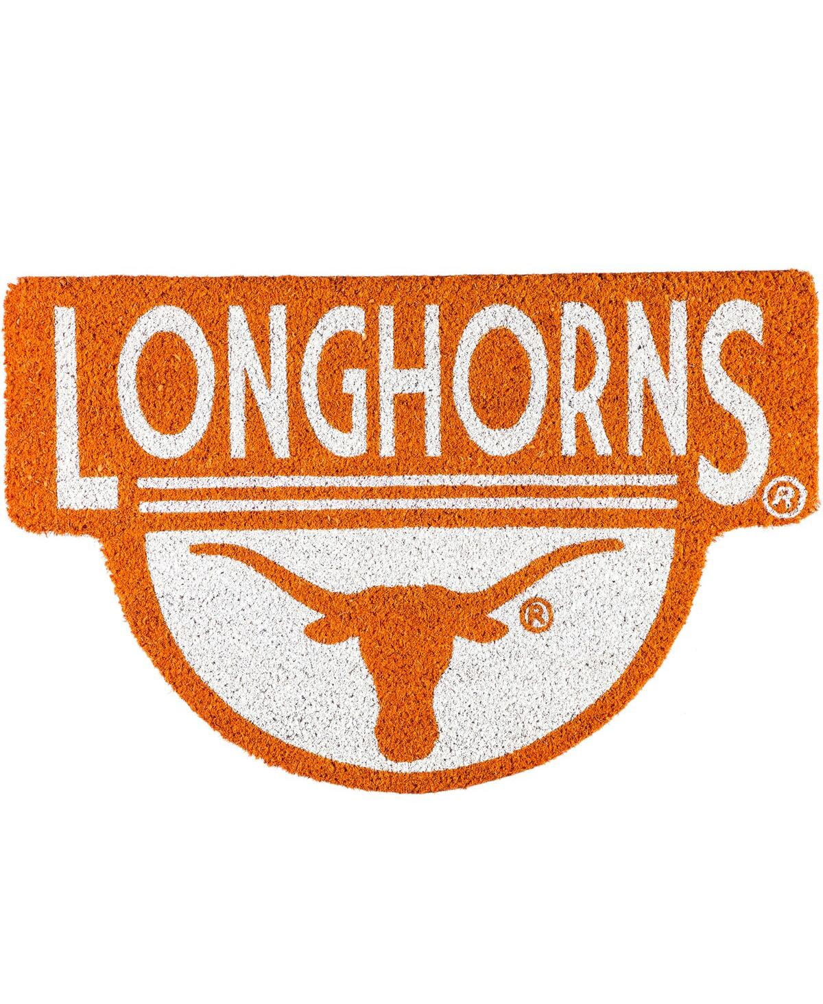 Evergreen Enterprises Texas Longhorns Shaped Coir Doormat In Orange