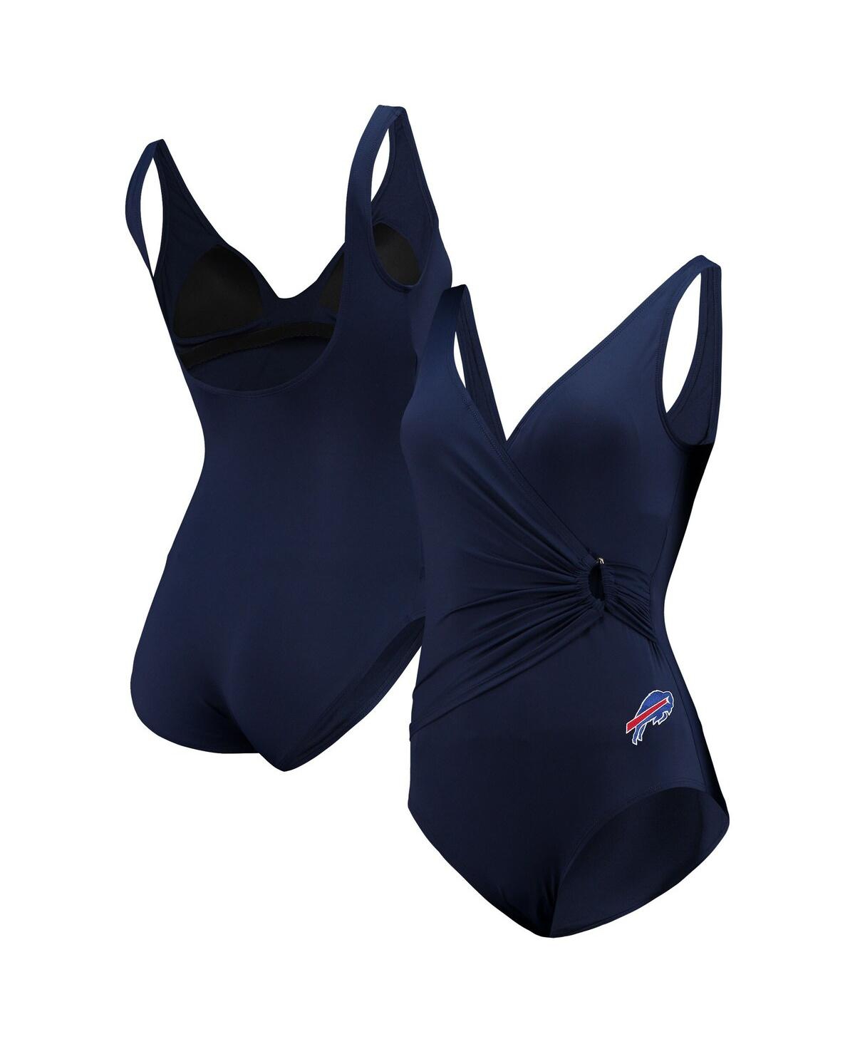 Shop Tommy Bahama Women's  Navy Buffalo Bills Pearl Clara Wrap One-piece Swimsuit
