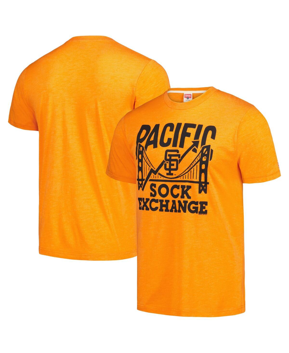 Shop Homage Men's  Orange San Francisco Giants Pacific Sock Exchange Tri-blend T-shirt