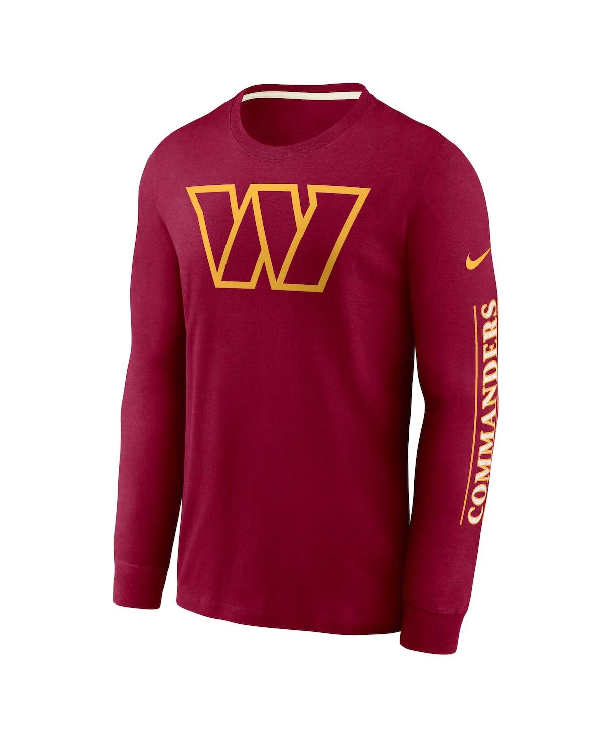 Shop Nike Men's  Burgundy Washington Commanders Fashion Tri-blend Long Sleeve T-shirt