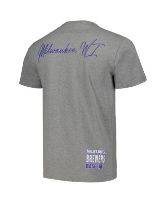 Men's Heather Gray Milwaukee Brewers Cooperstown Collection City Collection T-shirt