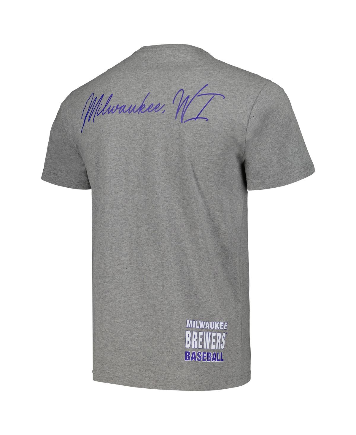 Mitchell & Ness Men's  Heather Gray Milwaukee Brewers Cooperstown Collection City Collection T-shirt In Heather Gray
