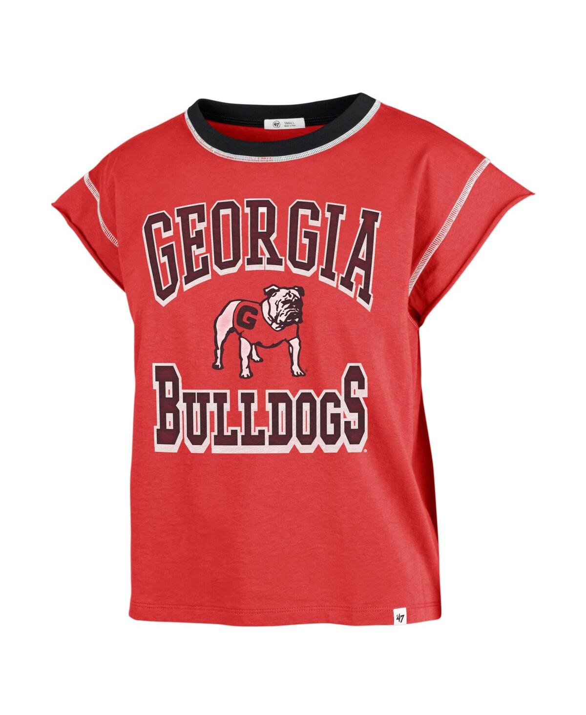Shop 47 Brand Women's ' Red Georgia Bulldogs Sound Up Maya Cutoff T-shirt