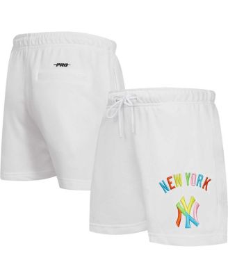 Women's White New York Yankees Washed Neon Shorts