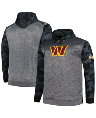 Men's Heather Charcoal Washington Commanders Big and Tall Camo Pullover Hoodie