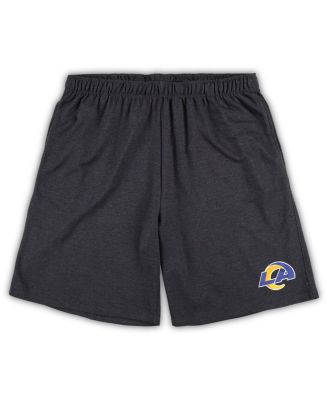Men's White, Charcoal Los Angeles Rams Big and Tall T-shirt and Shorts Set
