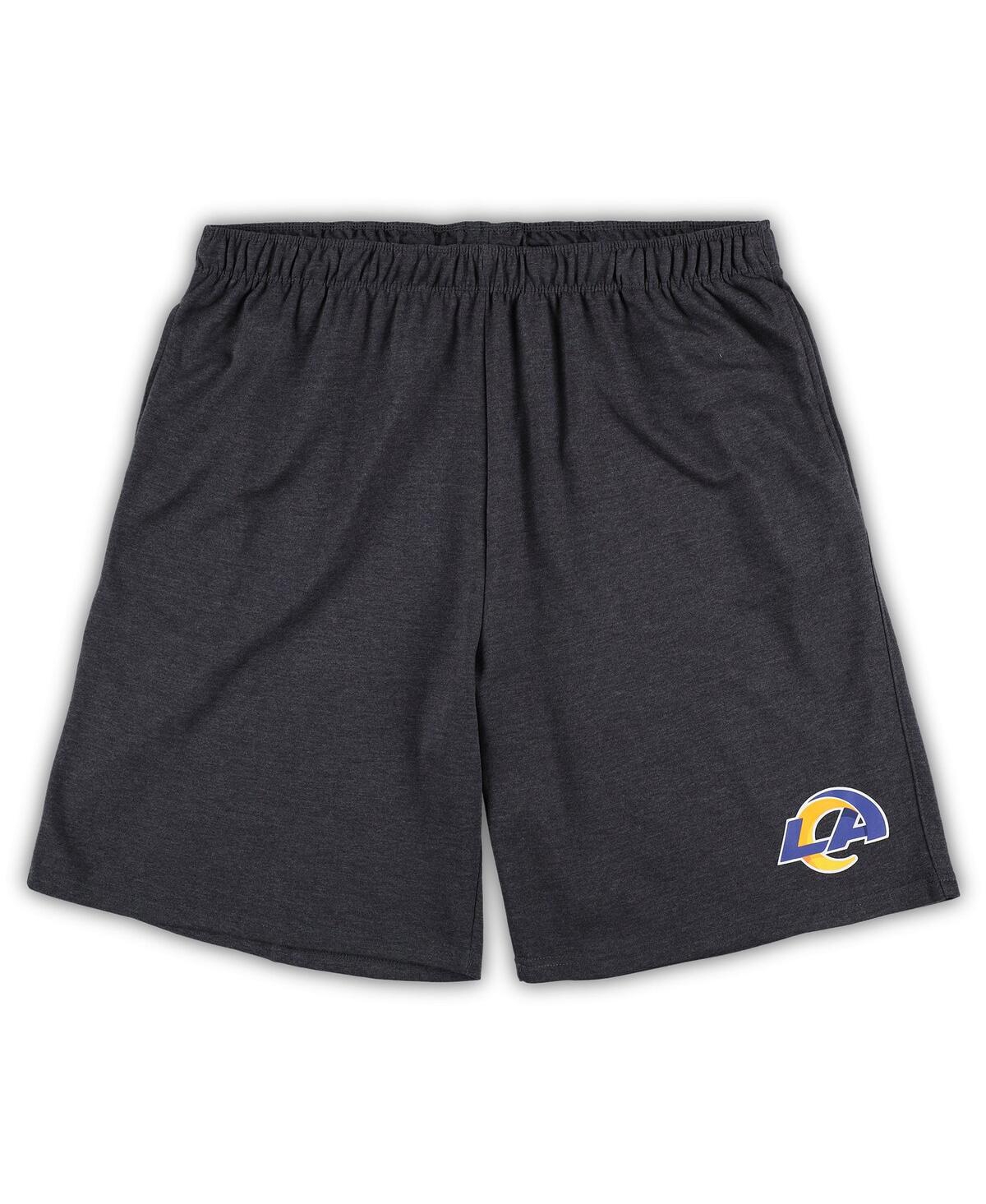 Shop Concepts Sport Men's  White, Charcoal Los Angeles Rams Big And Tall T-shirt And Shorts Set In White,charcoal