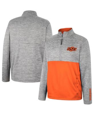 Men's Gray Oklahoma State Cowboys John Half-Zip Jacket