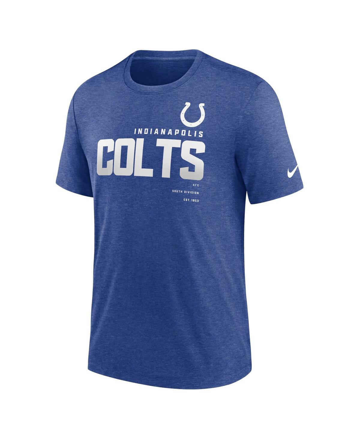 Shop Nike Men's  Heather Royal Indianapolis Colts Team Tri-blend T-shirt