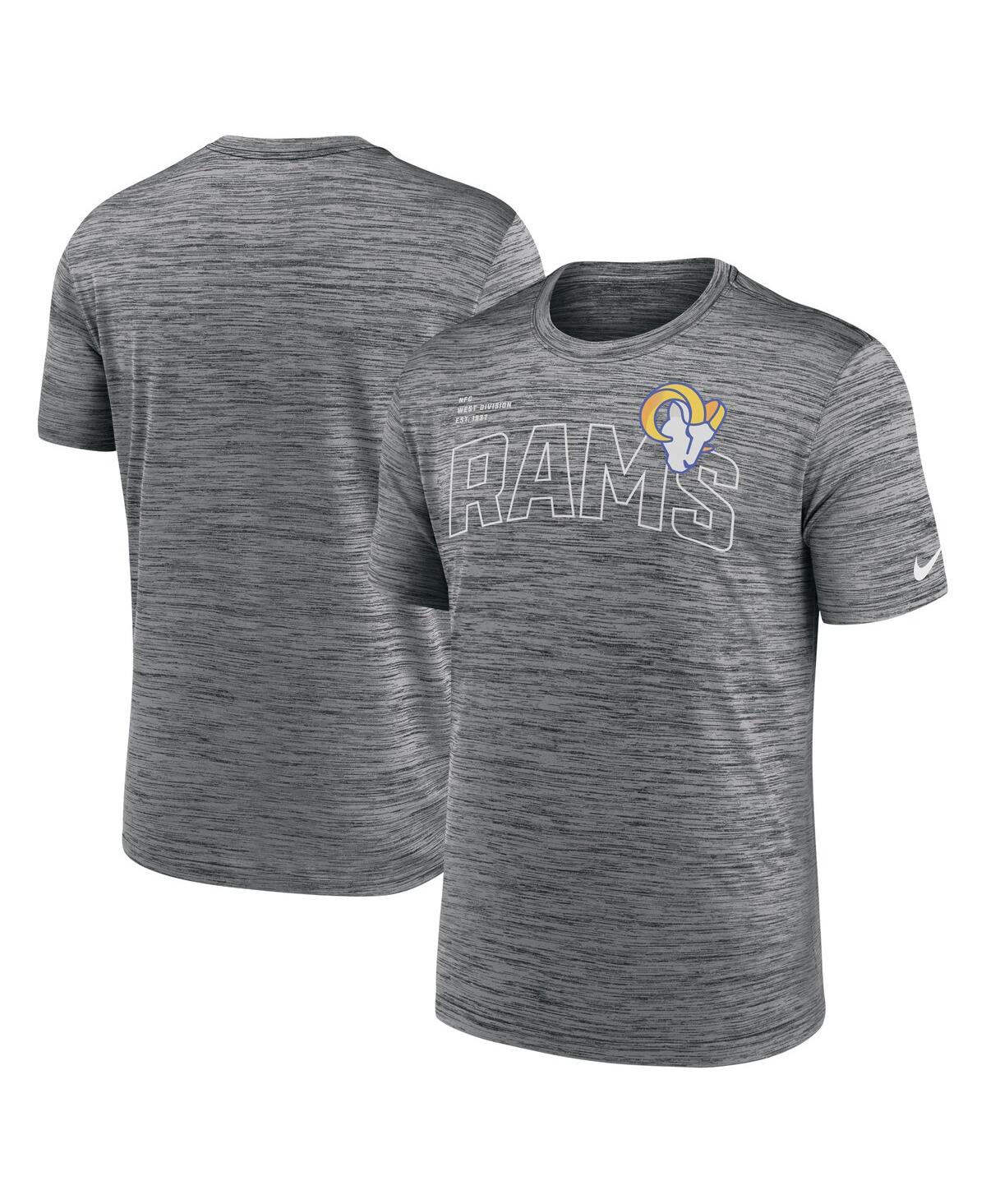 Shop Nike Men's  Anthracite Los Angeles Rams Velocity Arch Performance T-shirt