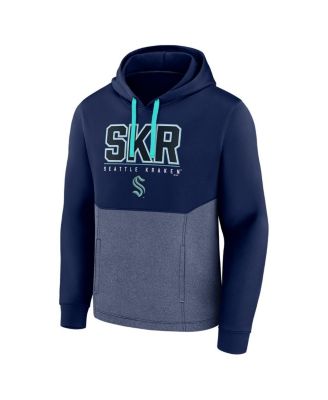 Men's Deep Sea Blue Seattle Kraken Successful Tri-Blend Pullover Hoodie