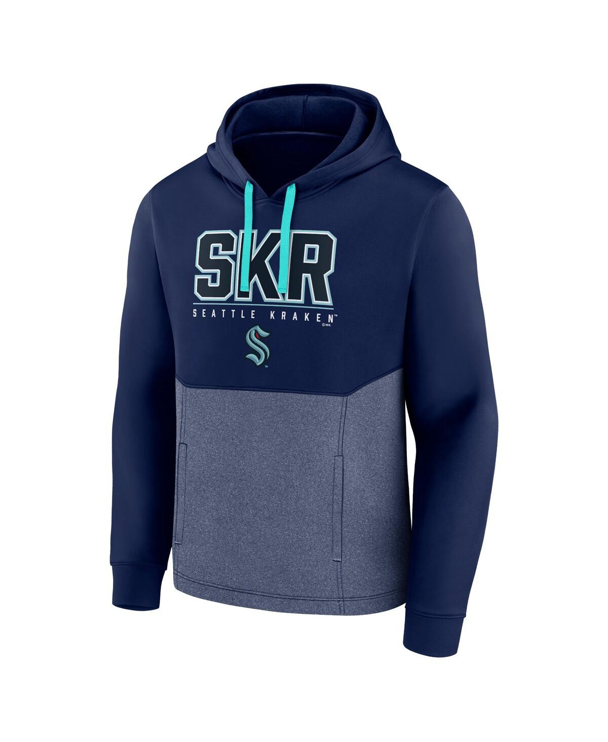 Fanatics Branded Deep Sea Blue Seattle Kraken Successful Tri-blend Pullover Hoodie In Deep Sea Blue