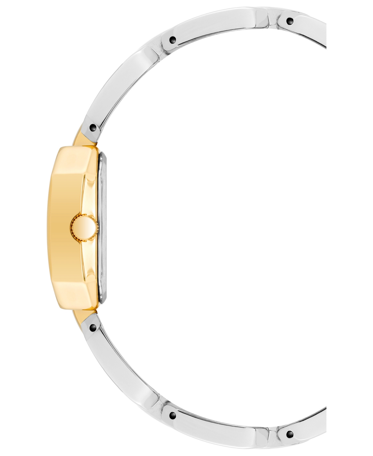 Anne Klein Women's Two-tone Alloy Watch 22mm X 38.5mm In White,silver-tone,gold-tone