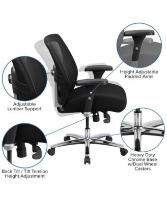 24/7 Intensive Use Big & Tall 500 Lb. Rated Mesh Executive Swivel Ergonomic Office Chair With Ratchet Back