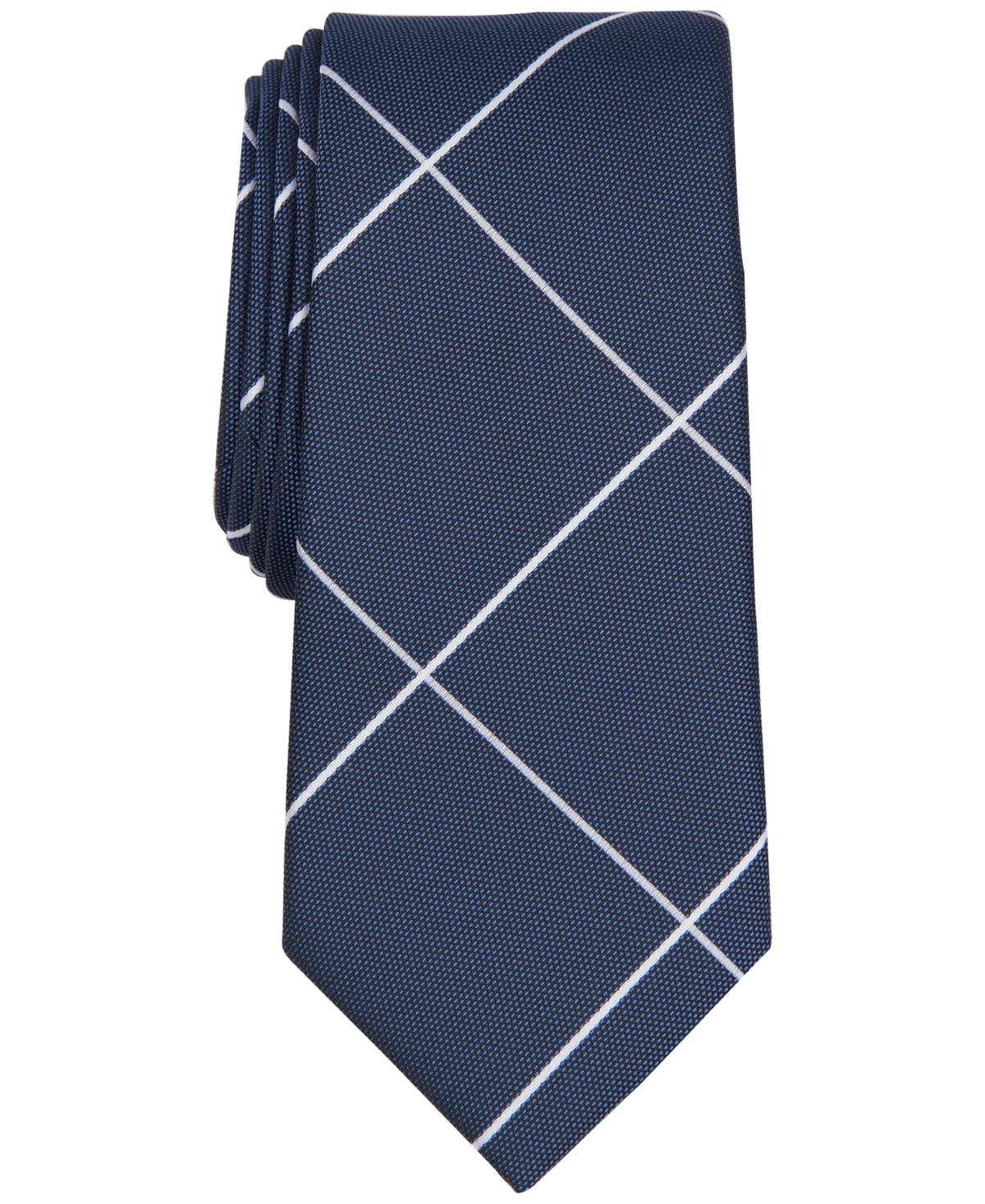 Alfani Men's Murray Grid Tie, Created For Macy's In Navy