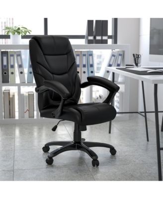 High Back Leathersoft Executive Swivel Ergonomic Office Chair With Arms
