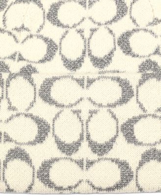 Women's Cuffed Metallic Jacquard Logo Beanie