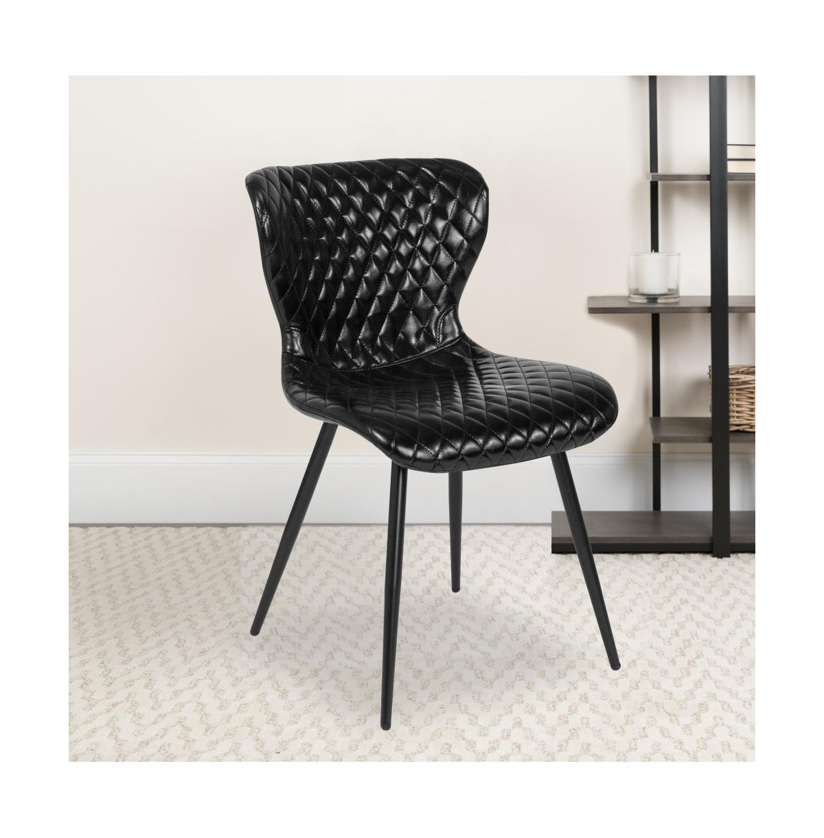 Emma+Oliver Contemporary Diamond Patterned Accent Dining Chair