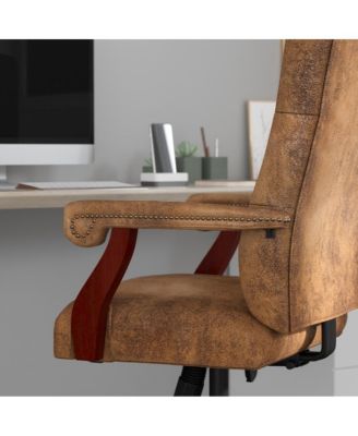 Office Chair, High Back, Tufted, Height Adjustable, 360° Swivel, Upholstered, Home Office Furniture