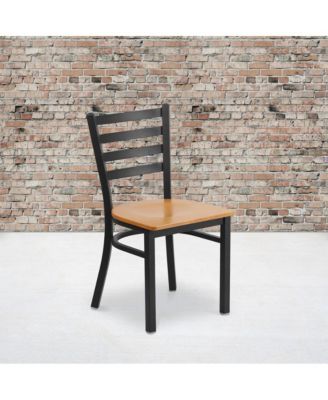 2 Pack Ladder Back Metal Restaurant Chair